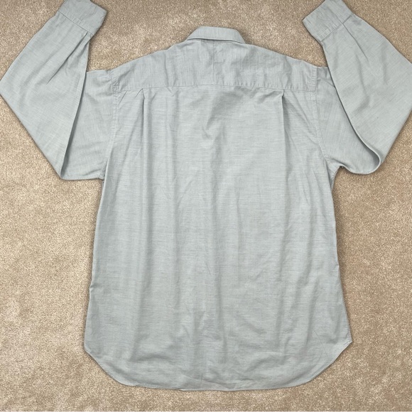 Gitman Bros Shirt Adult 16.5 Gray Button Up Cotton Long Sleeve Dress Shirt Men - Picture 13 of 14